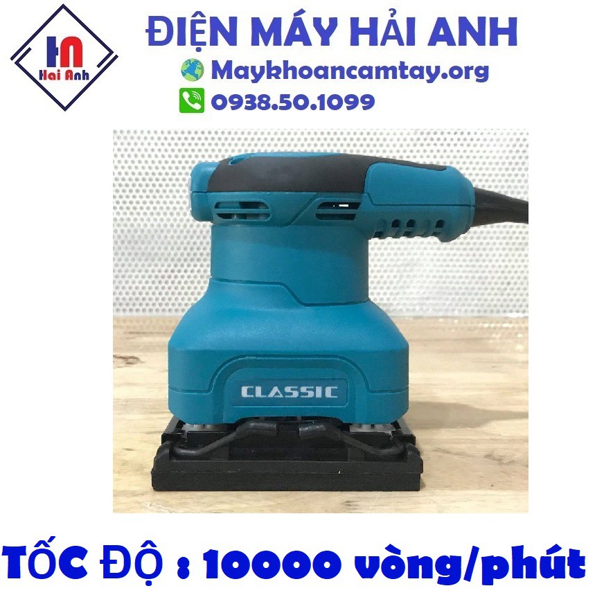 Máy chà nhám vuông mini cầm tay Classic 6211 - Máy chà giấy nhám, đánh bóng gỗ