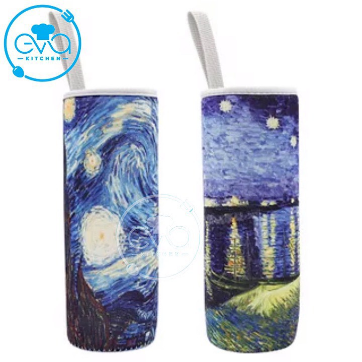Túi Giữ Nhiệt Vải Neoprene Hoạ Tiết 2 Mặt Cao Cấp Cho Bình Đựng Nước 500 Ml