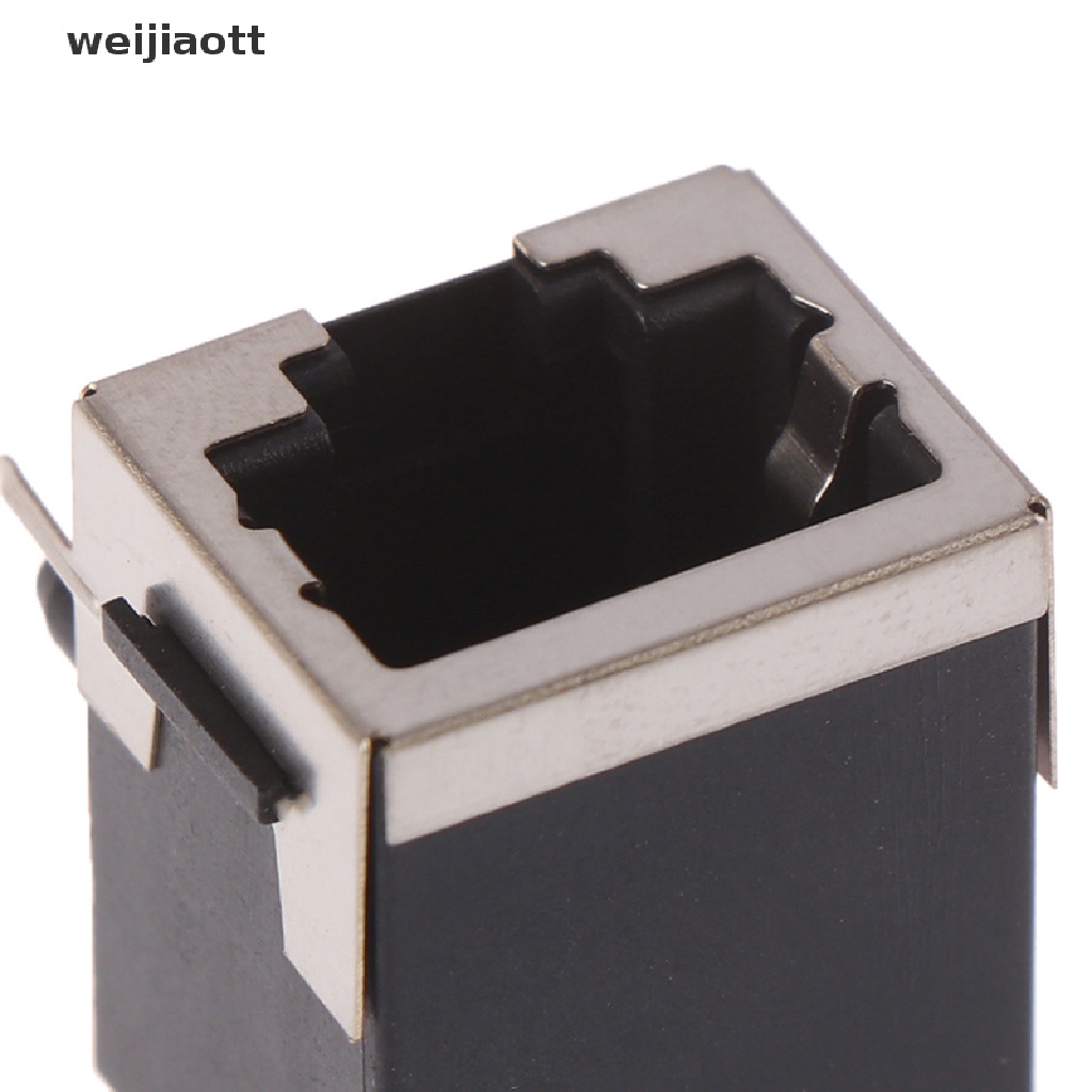 weijiaott 10PCS RJ45 Metal 8 Pin Female PCB Right Angle Board Jack Connector 8P8C  WT