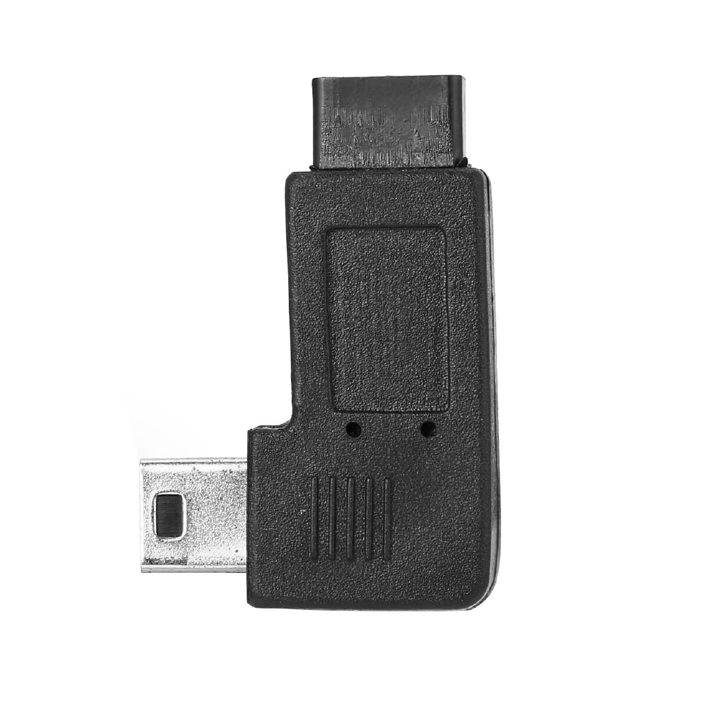 Đầu chuyển đổi mini từ đầu cắm 5 pin sang cổng cắm USB micro 5 pin góc 90 độ màu đen