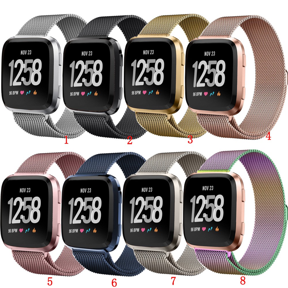 Milan Nice Magnetic Loop Stainless Steel Band Strap for Fitbit Versa Smart Watch