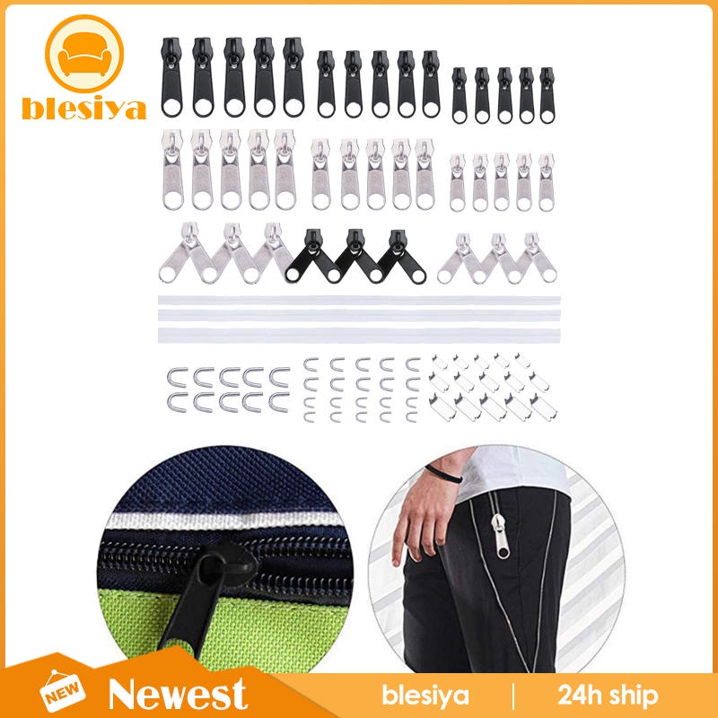 Bộ đầu khóa kéo 87 món thông dụng dễ kéo để tự sửa chữa dây khóa kéo quần áo/ vali hành lý/ áo khoác/ balo