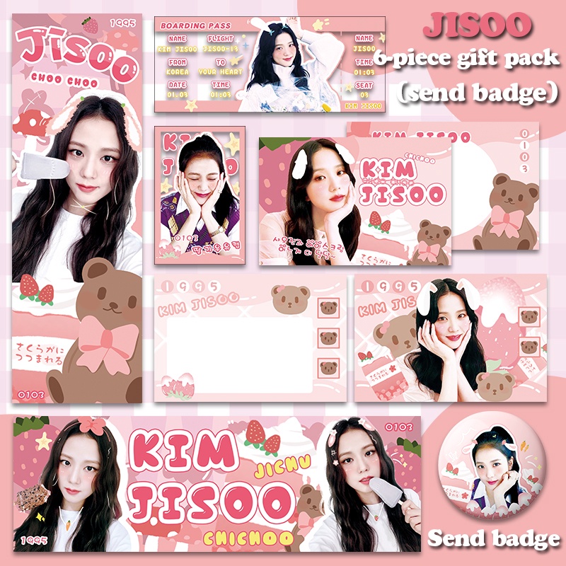 BLACKPINK Thẻ Bưu Thiếp In Hình Nhóm Nhạc Jisoo Kim Ji Soo Nhóm