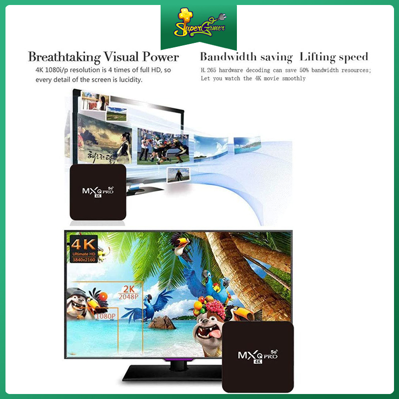 Hộp Tv Box 5g Wifi Mxq Pro Rom 4g + 64g Android Tv Thông Minh Box 4k + I8 Mini 3 Màu Kèm Màn Hình Cảm Ứng