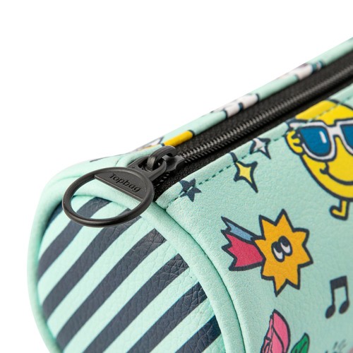 Hộp Đựng Bút ARTBOX Hàn Quốc Hình Ống Tròn Màu Xanh Bạc Hà In Hình Biểu Tượng Cảm Xúc