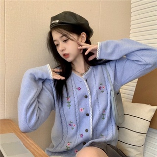 Áo Len Cổ Tròn Thêu Hoa 45935