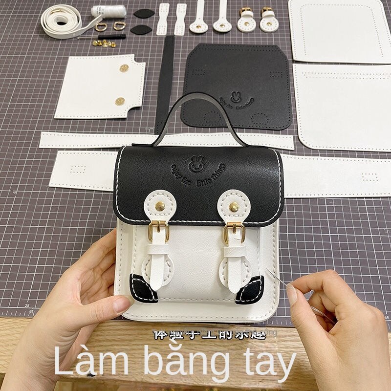 [DIY tự làm] Túi dệt tay tự làm cho phụ nữ, túi vuông nhỏ đeo chéo một vai hợp thời trang mới năm 2022, túi chất liệu tự làm, quà tặng cho bạn gái