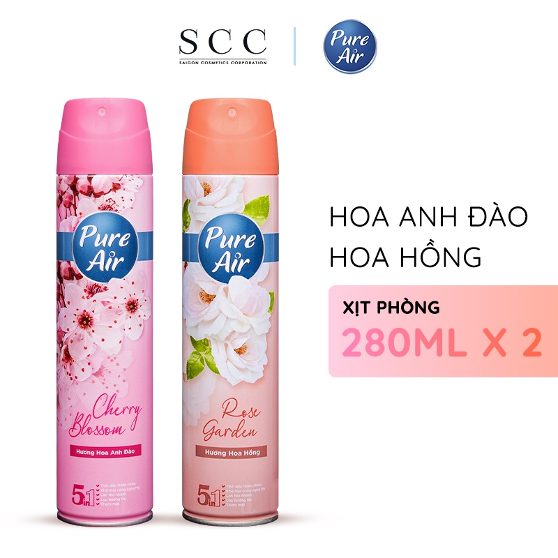 [10.10 - ĐƠN 249K NHẬN QUÀ 0Đ] Combo 2 chai xịt phòng nước hoa Pure Air 280ml/chai