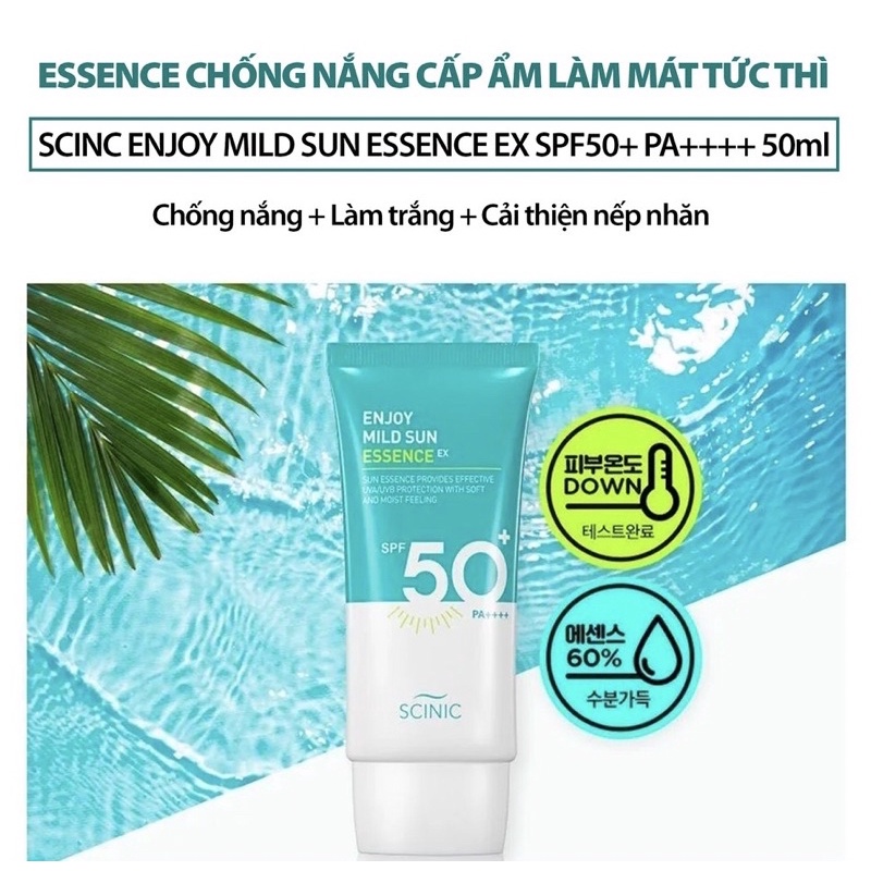 Kem chống nắng dịu nhẹ cấp ẩm SCINIC Enjoy Super Mild Sun Essence SPF50+ PA++++