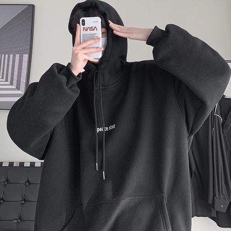 Áo hoodie tay dài kiểu Hàn Quốc cổ tròn thời trang cá tính cho nam và nữ