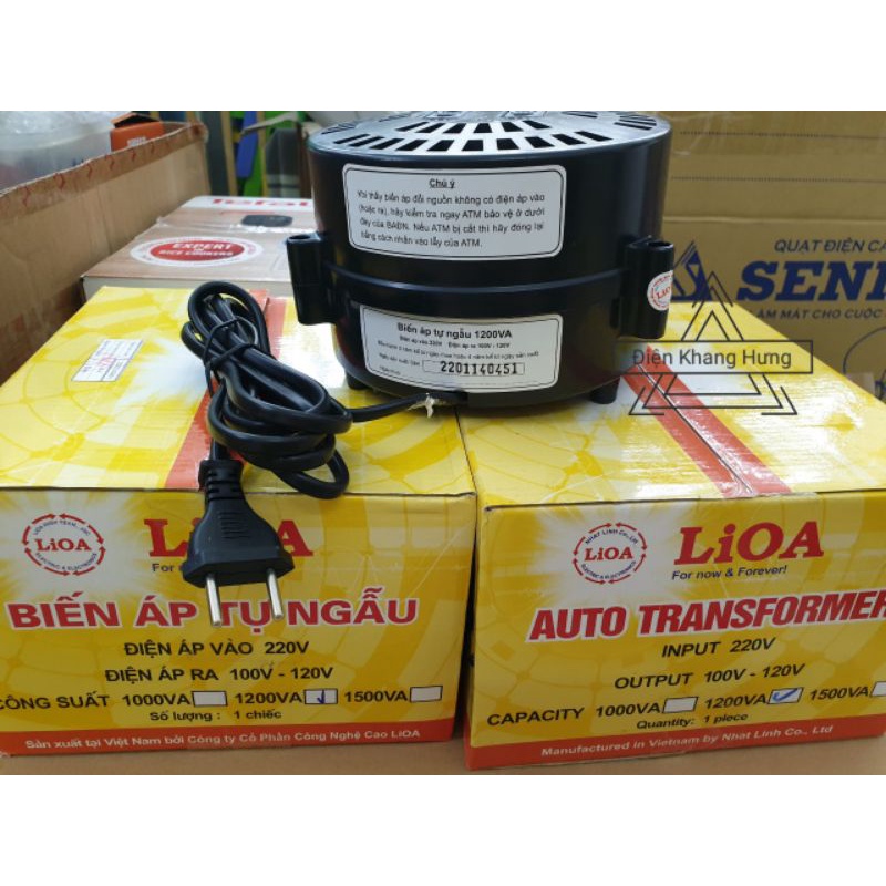 Biến áp tự ngẫu LiOA 1200VA - 960W, DN012.Bộ đổi nguồn biến điện áp từ 220V sang 100V/120V cho máy Nhật- Mỹ