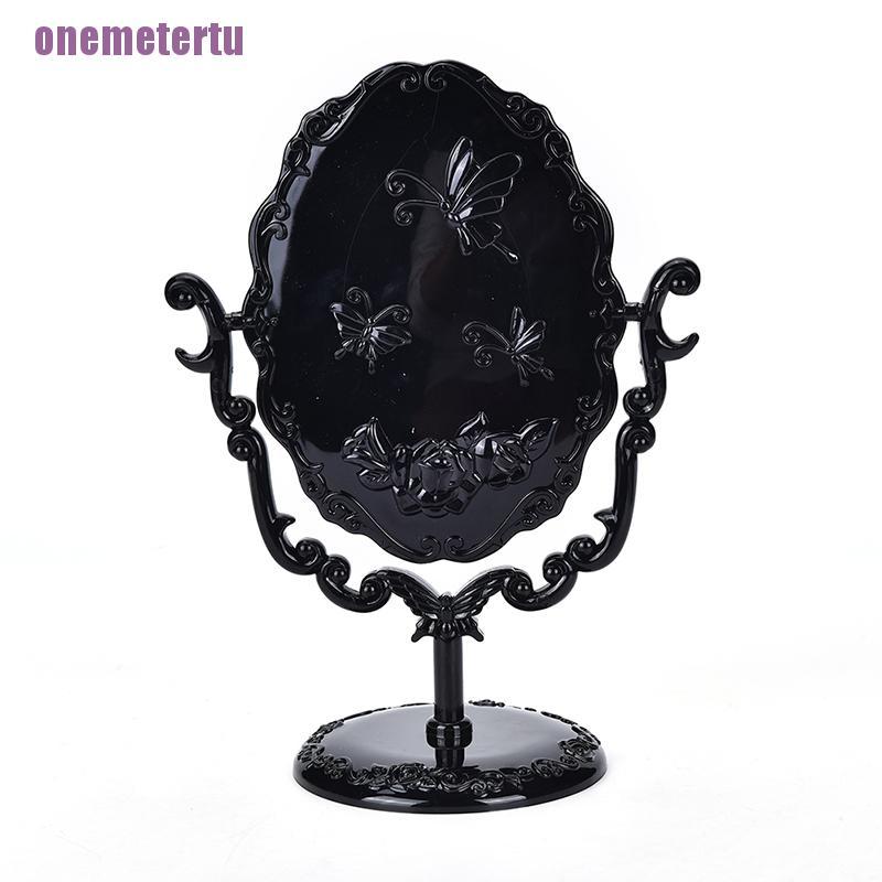 [MET] Gương Trang Điểm Để Bàn Màu Đen Có Thể Xoay Được Phong Cách Gothic Cho Nữ