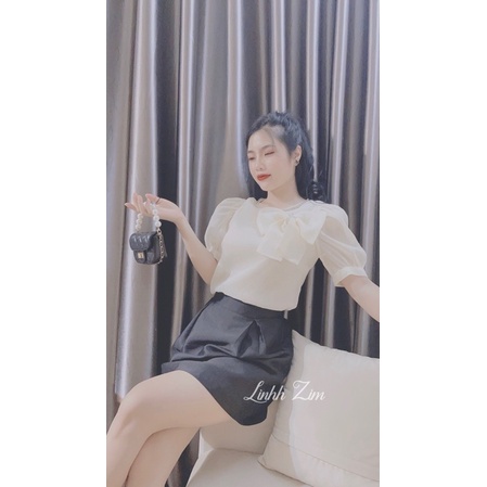 Áo nơ đính hạt cườm