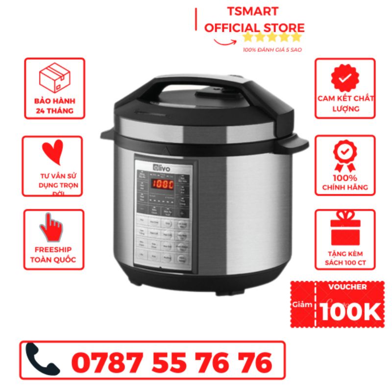 Nồi Áp Suất Đa Năng OLIVO PC60 🔥 BH 24 Tháng Chính Hãng 🔥