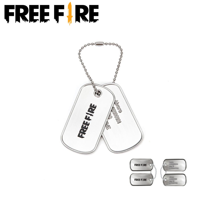 Mặt gắn vòng cổ thú cưng/móc khóa chủ đề game Free Fire kích thước 5.2*2.7cm