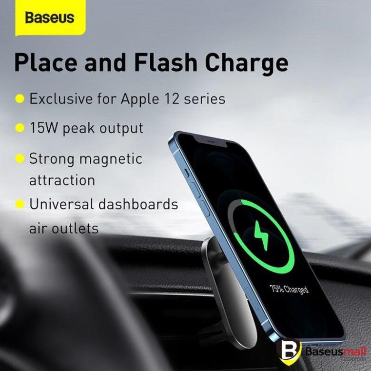 Đế giữ điện thoại tích hợp sạc nhanh không dây hít nam châm Baseus Big Energy Car Mount Wireless Charger 15W