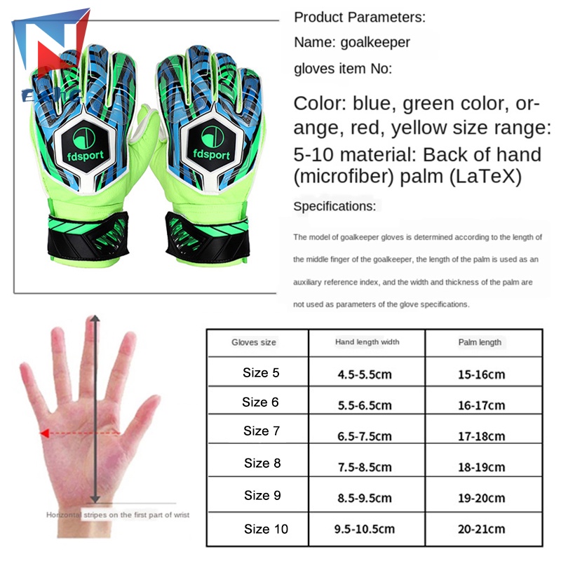 Găng Tay Thủ Môn Bóng Đá Cao Cấp Bảo Vệ Ngón Tay Chất Lượng Cao