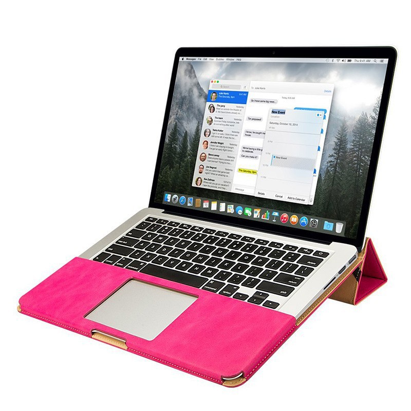 Bao da cao cấp Jisoncase cho Macbook (dạng quyển sổ) màu hồng