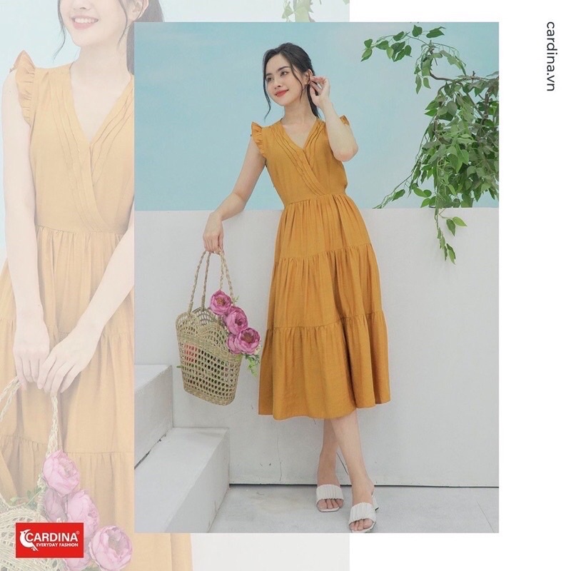 Váy Đũi  Sát Nách Vai Bèo 𝐂𝐀𝐑𝐃𝐈𝐍𝐀 KIểu Dáng Nhẹ Nhàng Nữ Tính 2VD06