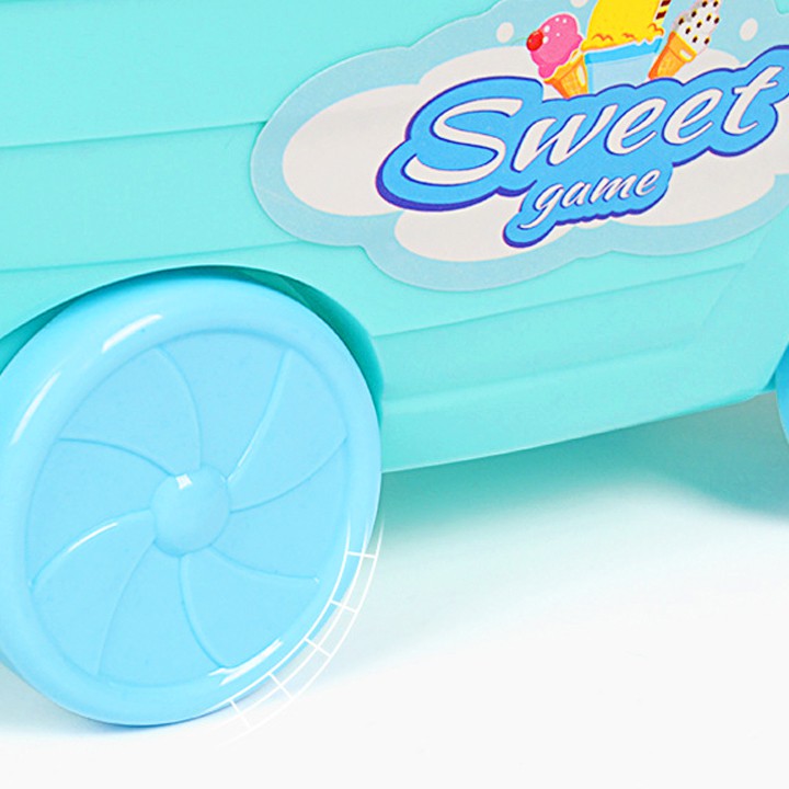 Bộ đồ chơi xe kem mini đáng yêu kèm xe đẩy bán hàng có máy tính tiền bằng nhựa nguyên sinh ABS an toàn BBShine - DC047