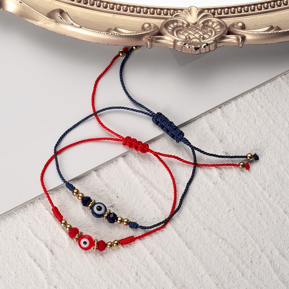 Vòng Tay Bện Dây Đỏ May Mắn Mặt Hình Mắt Quỷ Thổ Nhĩ Kỳ Có Thể Điều Chỉnh Làm Quà Tặng Cho Bạn Bè