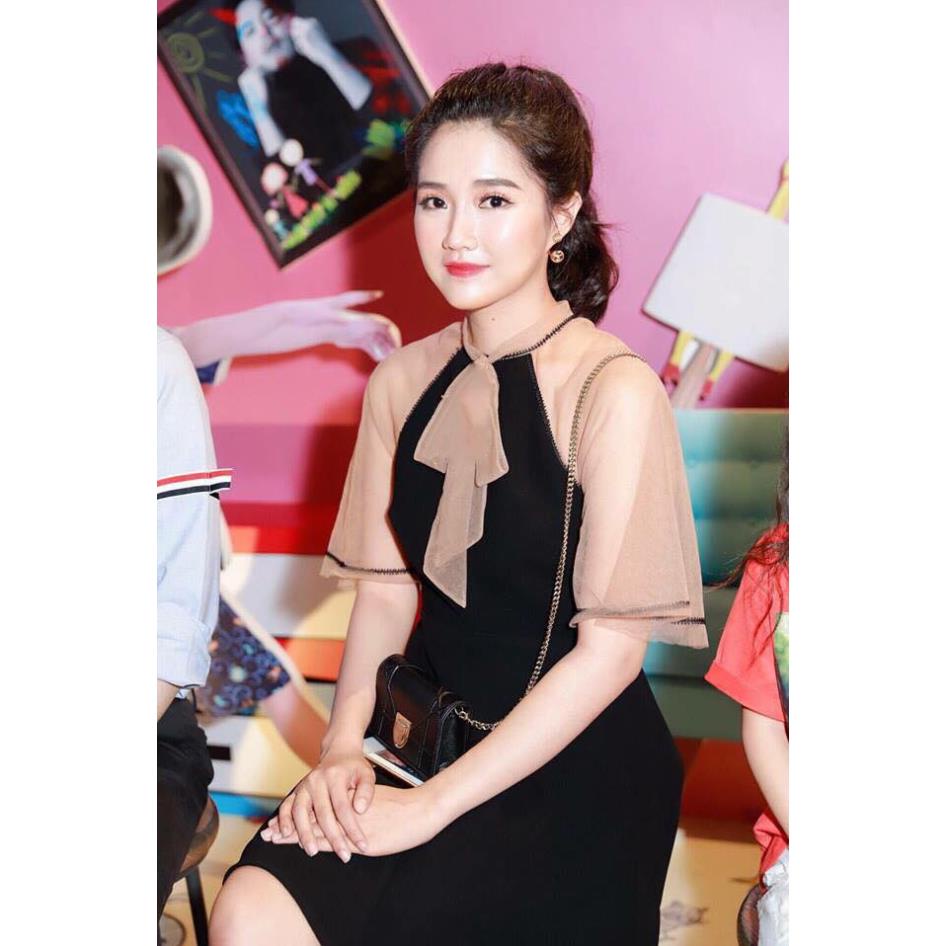 Đầm dự tiệc đầm xòe đi đám cưới phối lưới nude xinh đẹp hot nhất HOT