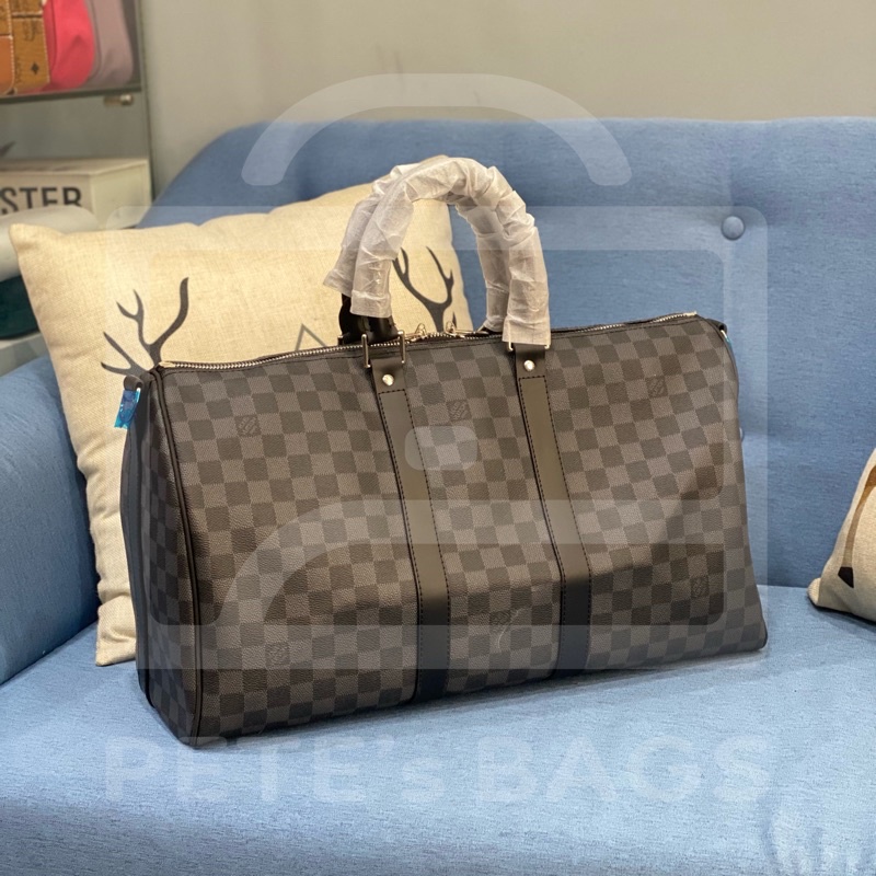 túi du lịch LV caro đen 45cm