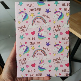 1 quyển vở Hello Unicorn khổ A5 bìa cán mờ siêu đẹp