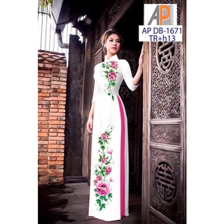 Vải áo dài hoa mẫu đơn