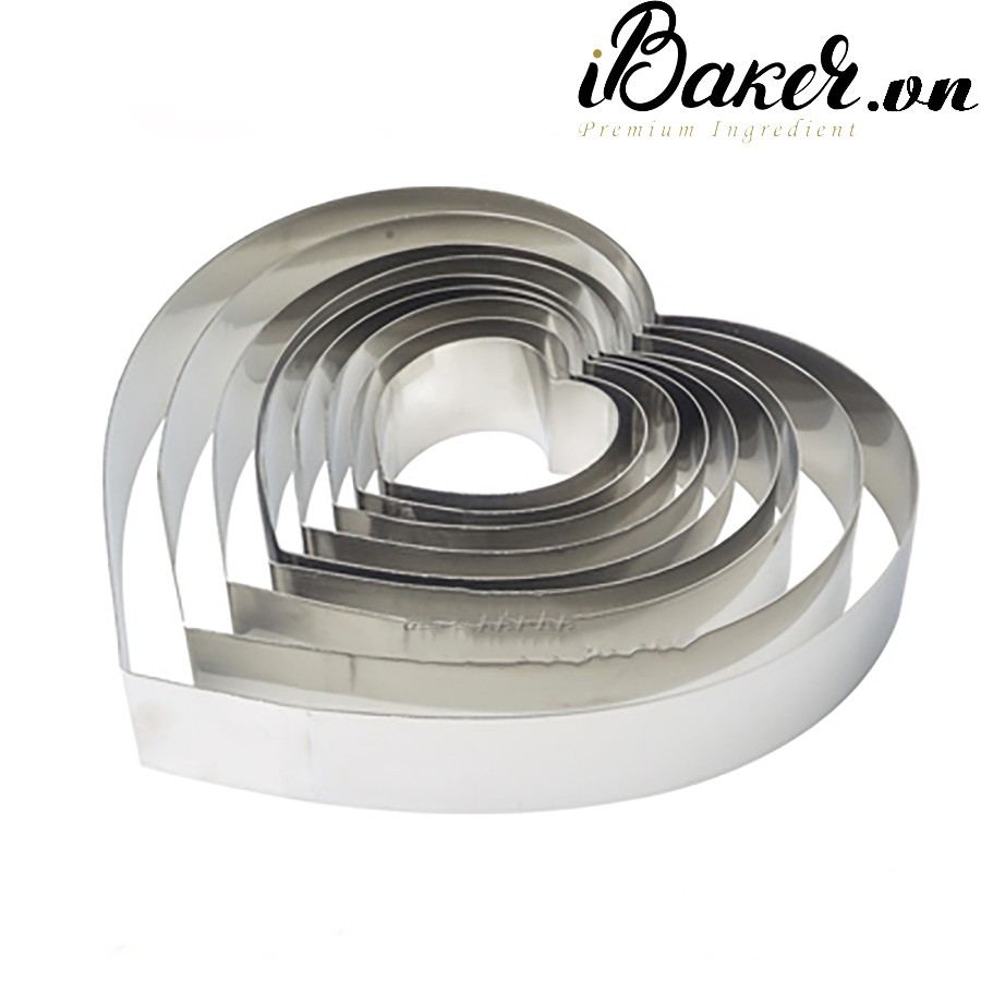 Khuôn ring inox Tim cao 6cm