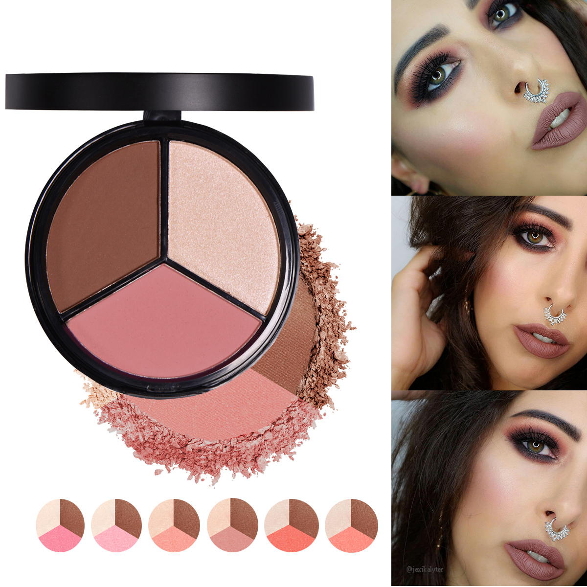 [Hàng mới về] Bảng Phấn Bắt Sáng Và Tạo Khối 3 Màu Chuyên Nghiệp | BigBuy360 - bigbuy360.vn