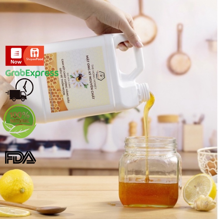 MẬT ONG NGUYÊN CHẤT ĐÓNG CAN 2 LÍT CAO CẤP CHUẨN 100% - THẾ HỒNG HONEY