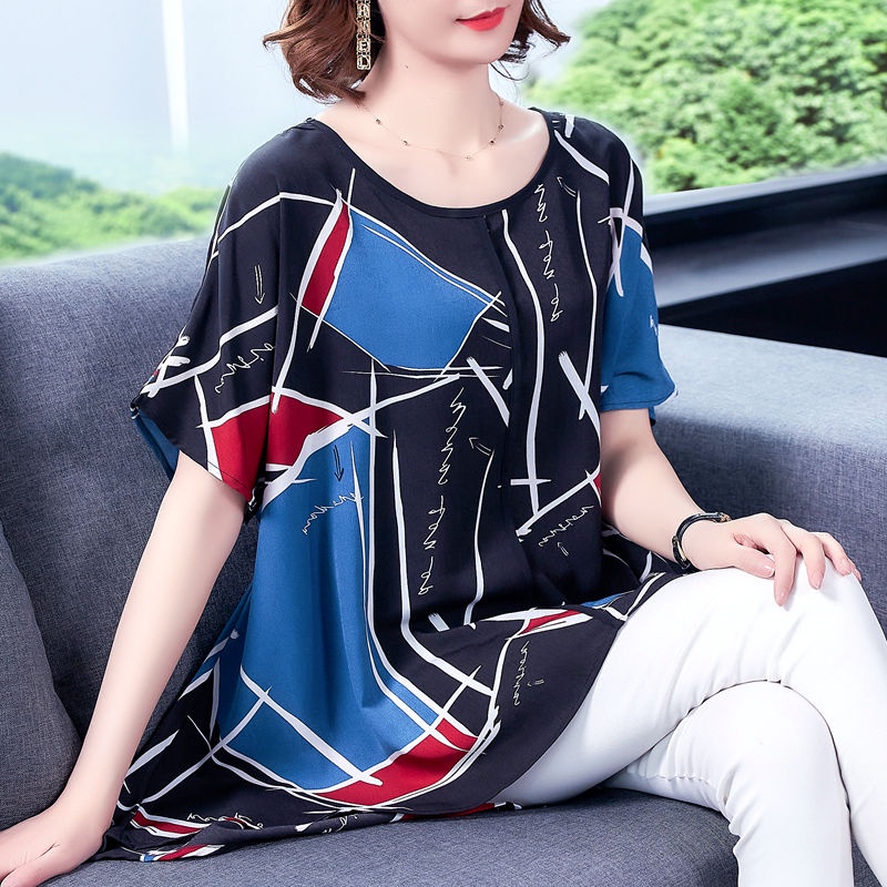 ﹊Quần áo nữ size lớn, quần áo mùa hè, áo thun tay ngắn, kiểu tây, quần 200 ống suông, áo voan cho phụ nữ trung niên và c