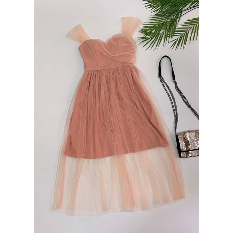 Đầm Topshop phối voan lưới