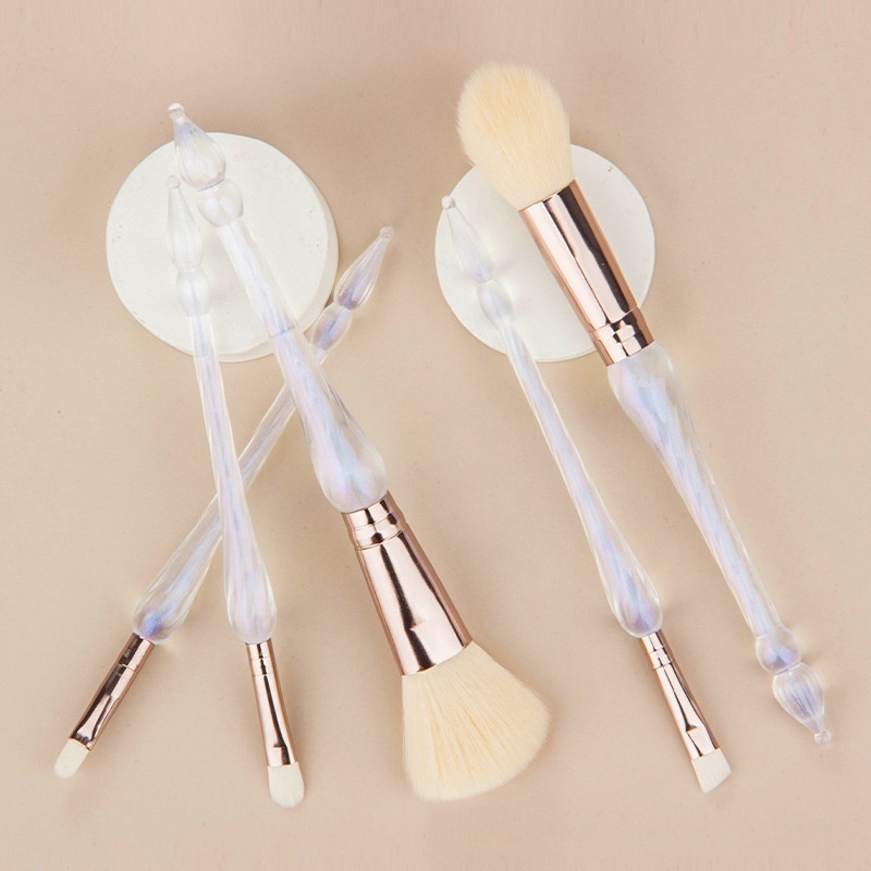 Bộ 5 Cọ Trang Điểm Cán Trong Suốt Ánh Ngọc Trai