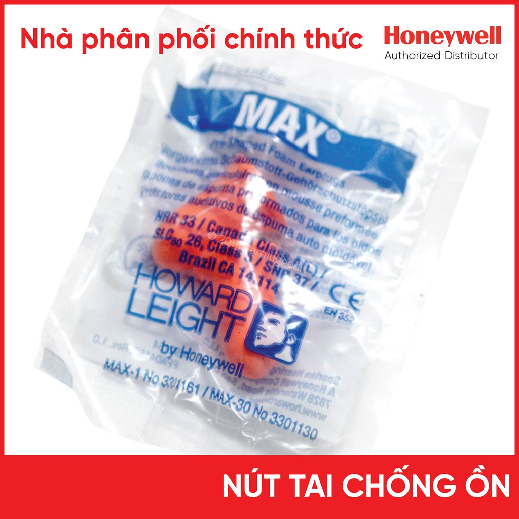 Nút Tai Chống Ồn Độ Giảm Ồn 33dB Honeywell Max 1 Combo 10 Đôi