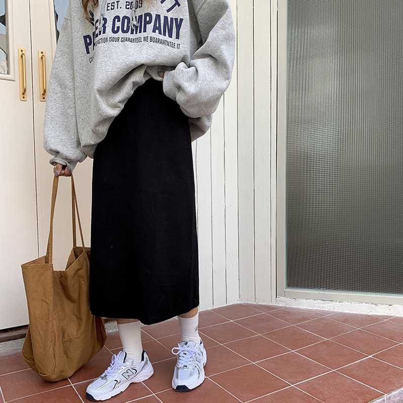 Chân váy chữ A dáng dài lưng cao màu trơn thời trang cho nữ