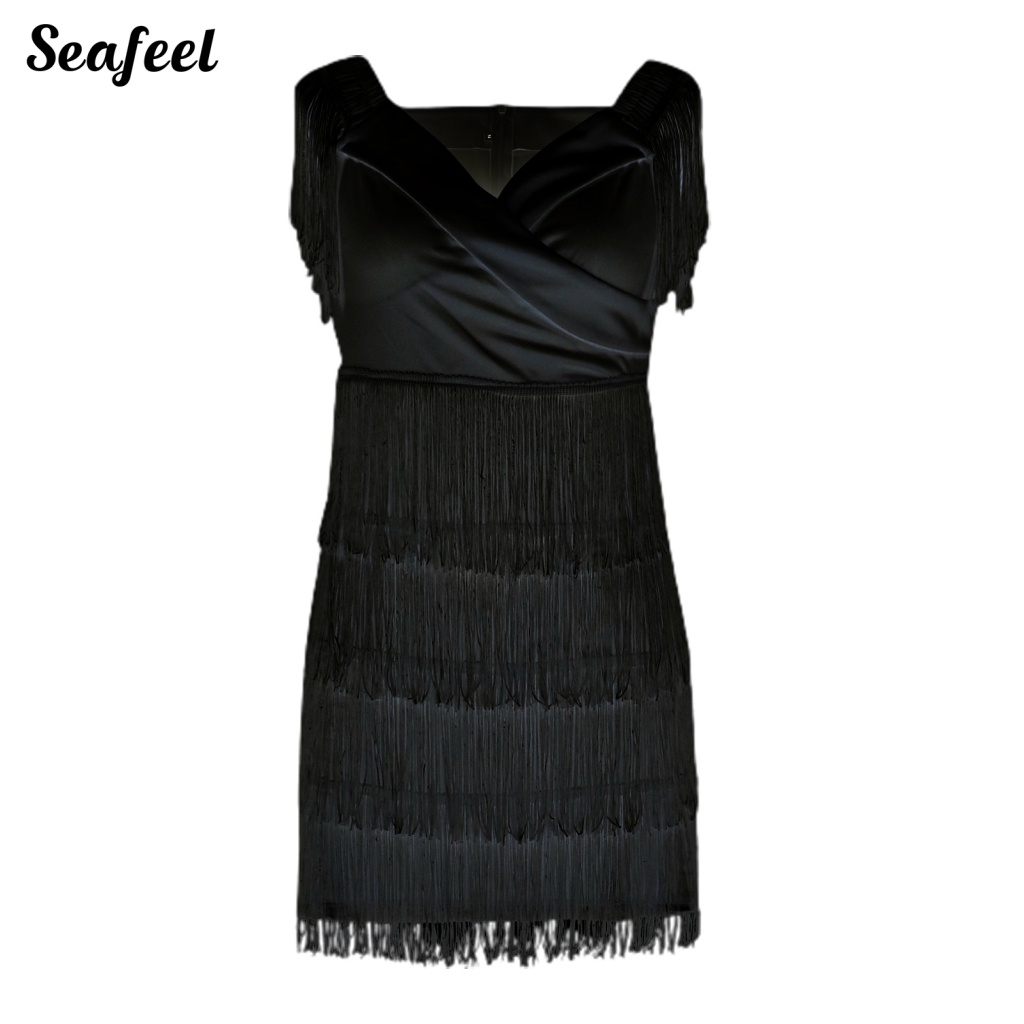 Váy body Phối Tua Rua Chống Mài Mòn Thời Trang Quyến Rũ Cho Nữ