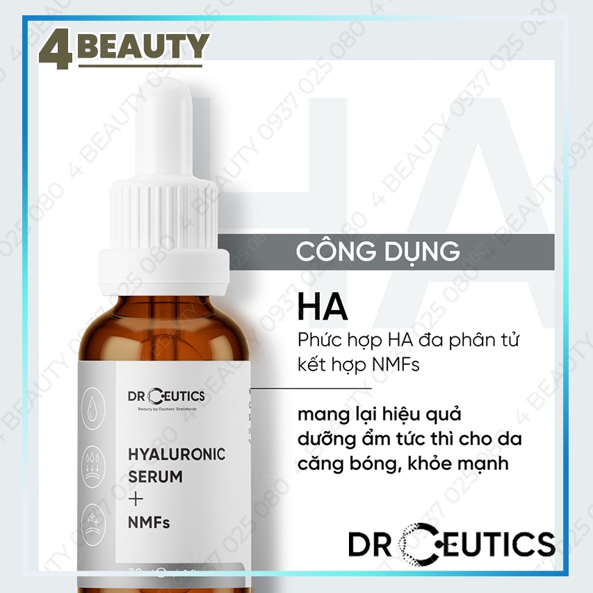 Tinh Chất Serum HA Drceutics Cấp Ẩm Và Căng Bóng Da Hyaluronic Acid + NMFs 30ml