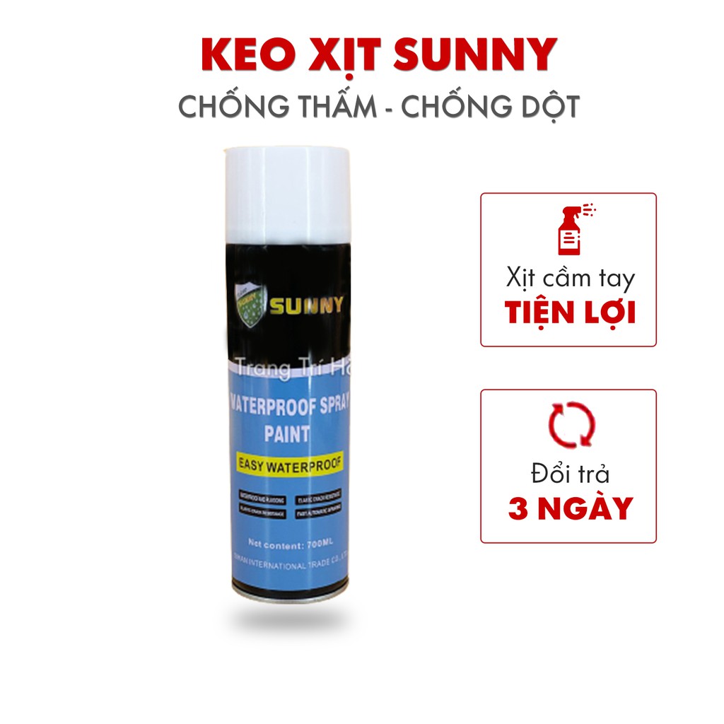 Keo xịt chống thấm nước SUNNY 700ml giúp chống dột mái nhà tường nứt rò rỉ