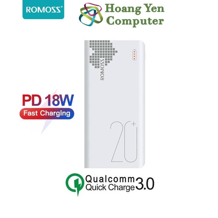 [MẪU MỚI] Sạc Dự Phòng Romoss Sense 6+ 20000mAh (Sạc nhanh 18W, QC3.0, PD 18W) - BH 1 Năm