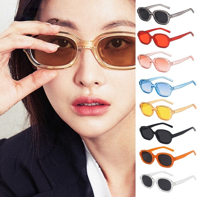 Kính mát gọng oval phong cách Hiphop thời trang Hàn Quốc