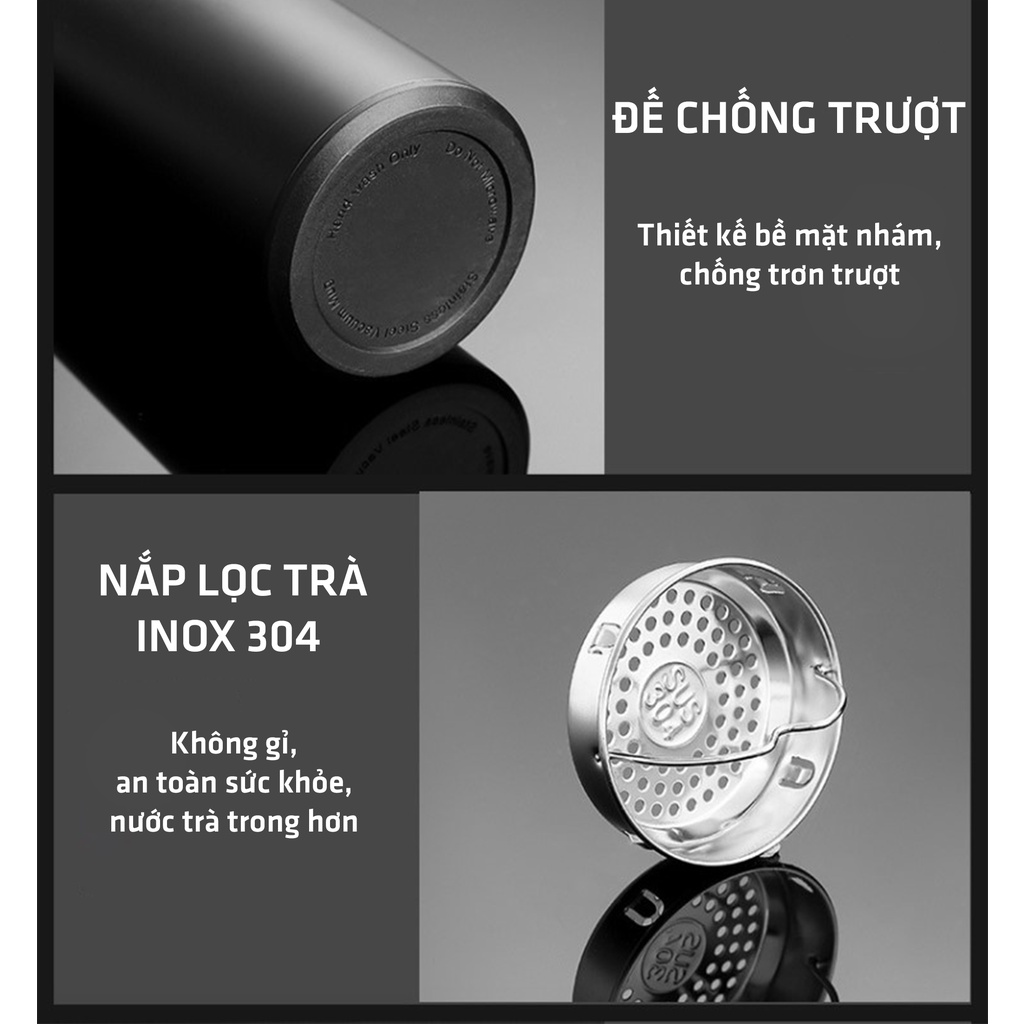 Bình Giữ Nhiệt Cảm Ứng 500ml Thông Minh, Inox 304 An Toàn Khắc LOGO Hãng Xe