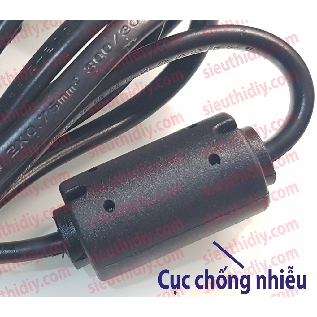 Dây nguồn AC phích gập 2 đầu 90 độ - chống nhiễu