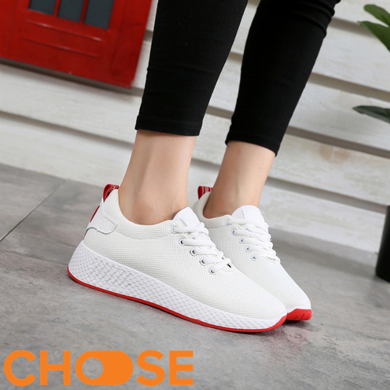 Giày Nữ Choose thể thao màu trắng Vải Sneaker Lười GIÁ RẺ SINH VIÊN