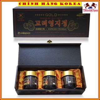 Cao linh chi hộp gỗ đen 3 lọ hàn quốc, minhchau - ảnh sản phẩm 1