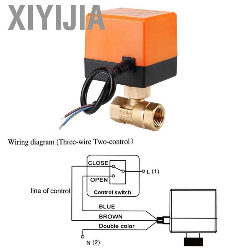 Van điện 2 chiều 3 kênh 1.6mpa Dn15 Dn25 chất liệu đồng thau