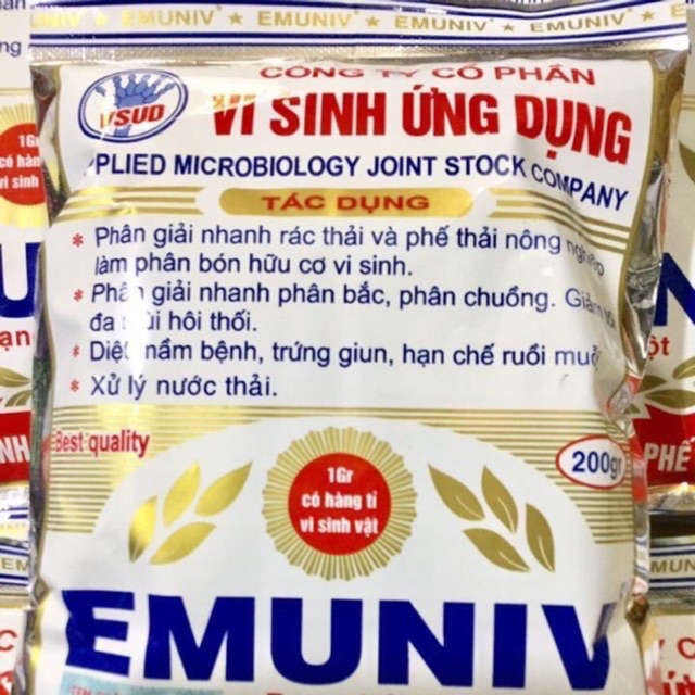 Chế phẩm vi sinh emuniv ủ rác, phân giải hữu cơ, khử mùi hôi