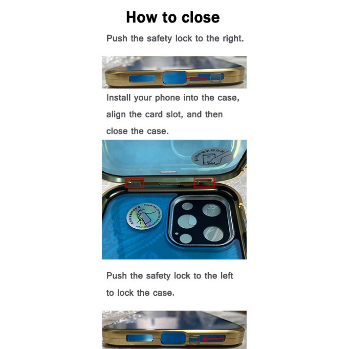 Ốp Điện Thoại Kính Cường Lực Hai Mặt Có Khóa Kim Loại Bảo Vệ camera Cho iPhone 13 Pro Max 13 Pro 13 12 Pro Max 12 Pro 12