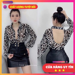 áo sơ mi hở lưng đan dây xích